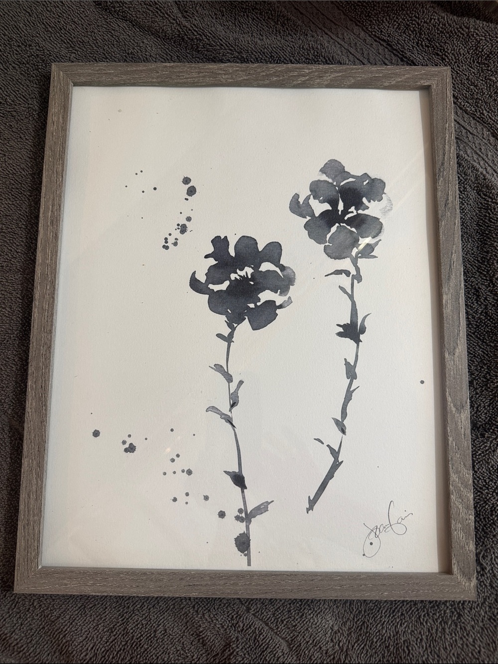 Johanna Gaines signed/framed  Floral print watercolor Framed Art